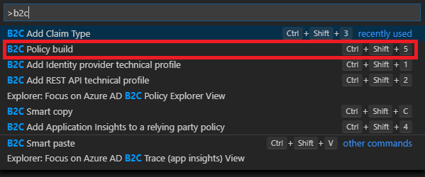 Azure Ad B2c Policy build